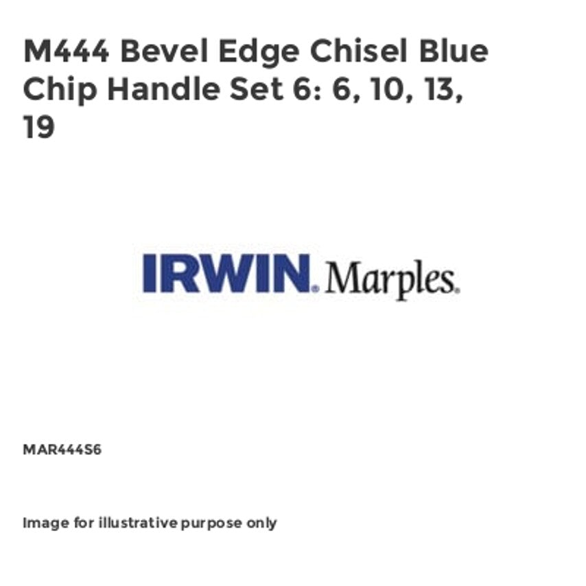 M444 Bevel Edge Chisel Blue Chip Handle Set 6: 6, 10, 13, 19 MAR444S6