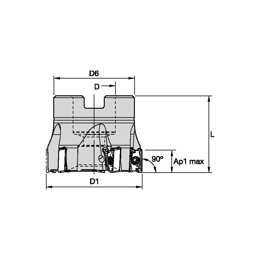 M4D050Z05S22LN11 Mill 4-11 D=50 Z=5 Shell Mill