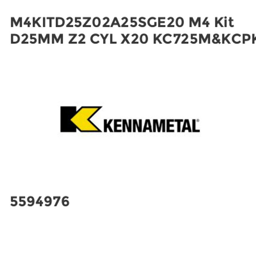M4KITD25Z02A25SGE20 M4 Kit D25MM Z2 CYL X20 KC725M&KCPK30