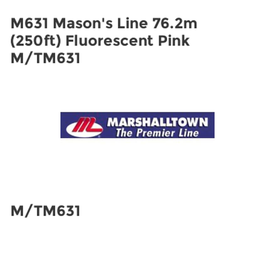 M631 Mason's Line 76.2m (250ft) Fluorescent Pink M/TM631
