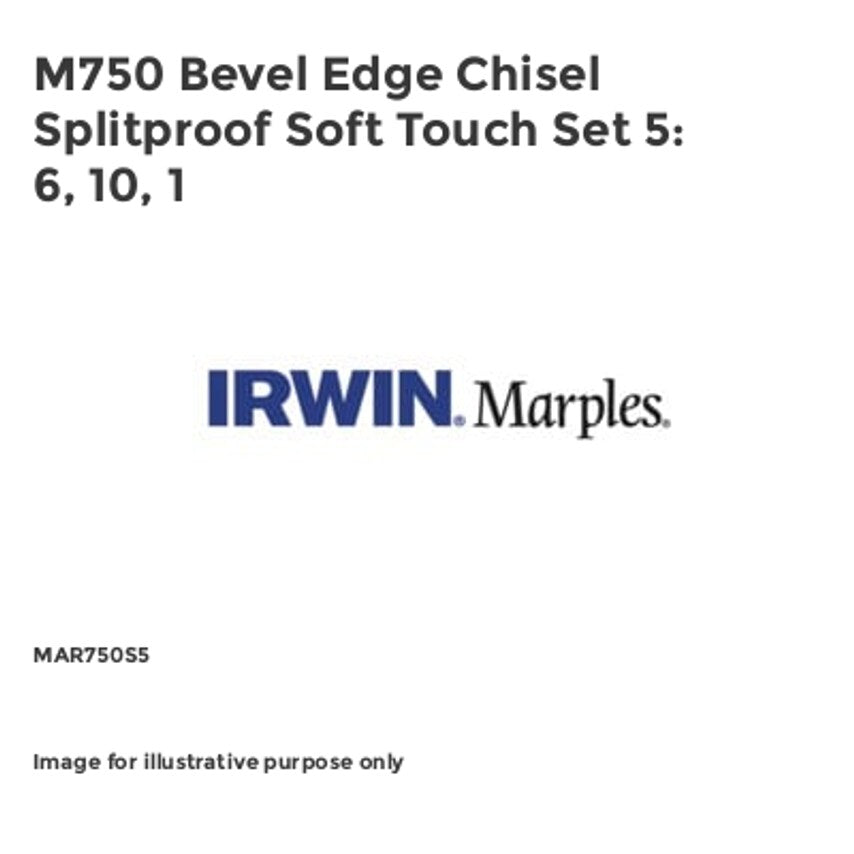 M750 Bevel Edge Chisel Splitproof Soft Touch Set 5: 6, 10, 1