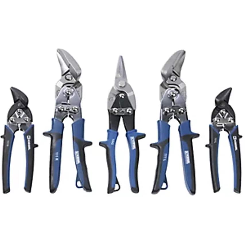MAXI Set Of Figure And Straight Cutting Snips, 5 Parts, In Cardboard Box