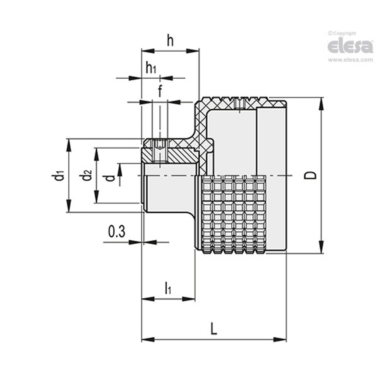 MBT-XX Diamond cut knobs for position indicators technopolymer For gravity drive indicators MBT.80-GXX2 A-10