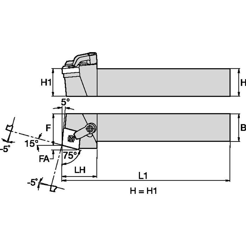 MCRNR124B M Clamping Holder W0.75 L4.50