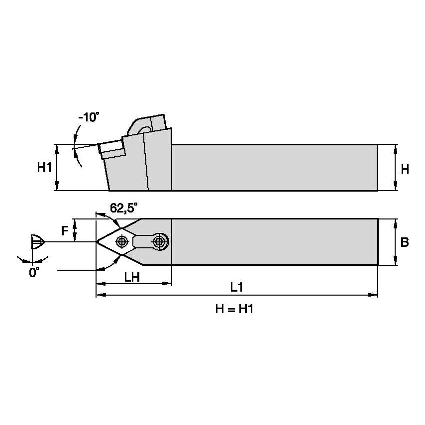 MDNNR3225P15 M Clamping Holder W25, 0MM L170