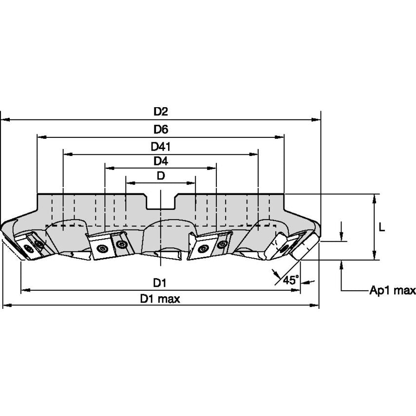 MEGA45D500LN863M6 MEGA 45 Shell Mill D=5 Z=6