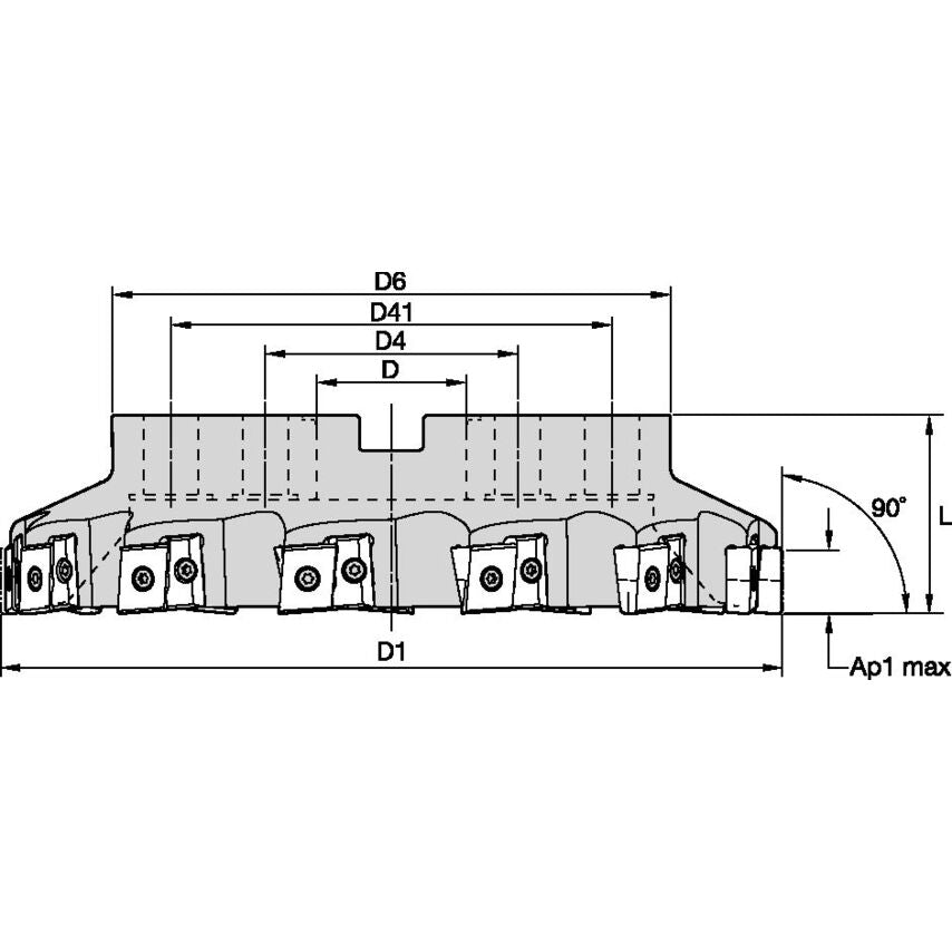 MEGA90D160C07LN22 MEGA 90 Shell Mill D=160 Z=7