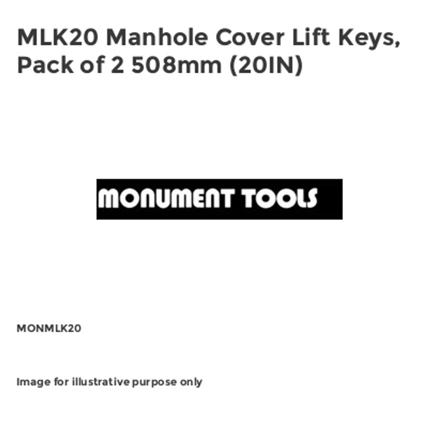 MLK20 Manhole Cover Lift Keys, Pack of 2 508mm (20IN)