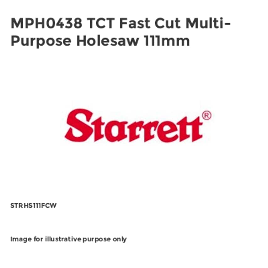 MPH0438 TCT Fast Cut Multi-Purpose Holesaw 111mm STRHS111FCW