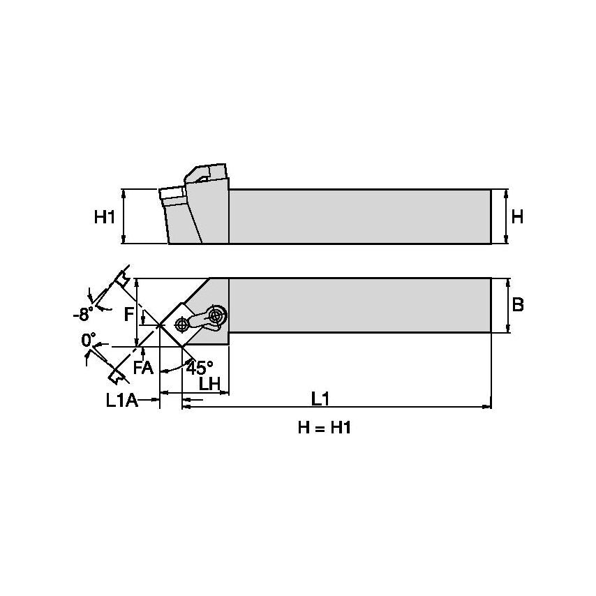 MSSNL2525M12 M Clamping Holder W25, 0MM L150