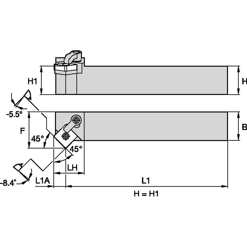 MSZNL2525M12 M Clamping Holder W25, 0MM L150
