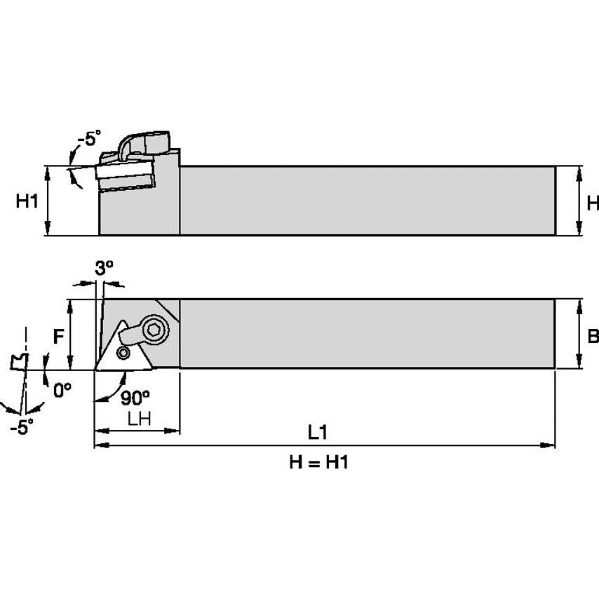 MTANRS2020K16 M Clamping Holder W20, 0MM L125