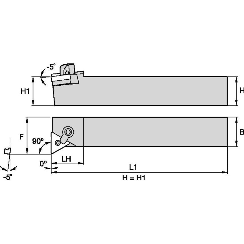 MTFNR2525M16 M Clamping Holder W25, 0MM L150
