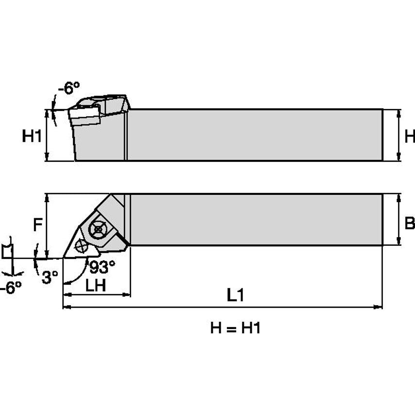 MTJNR2020K16H4 M Clamping Holder W20, 0MM L125