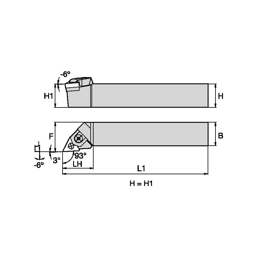 MTJNR2525M16H4 M Clamping Holder W25, 0MM L150