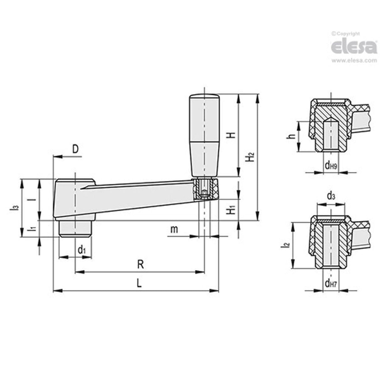 MT Crank handles Technopolymer MT.80 A-10