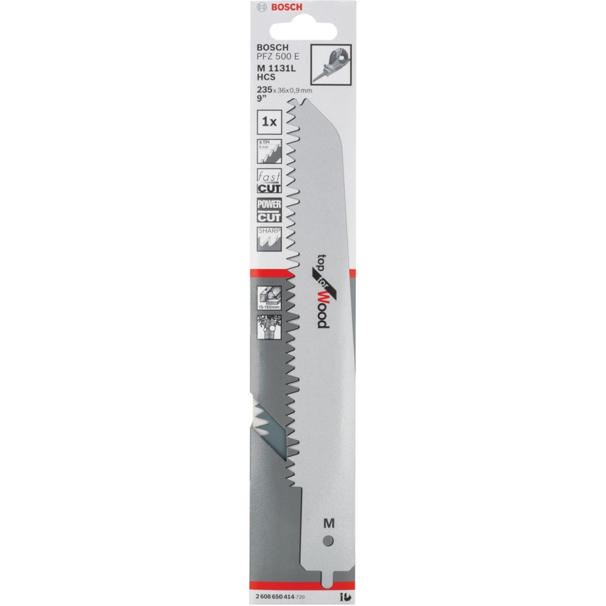 M 1131 L Top for Wood Sabre Saw Blade for Multisaw PFZ 500E 235 x 36 x 0.9mm (2608650414), Pack of 1