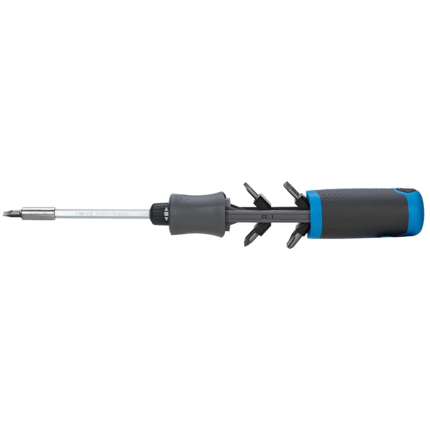 Magazine handle screwdriver with ratchet function