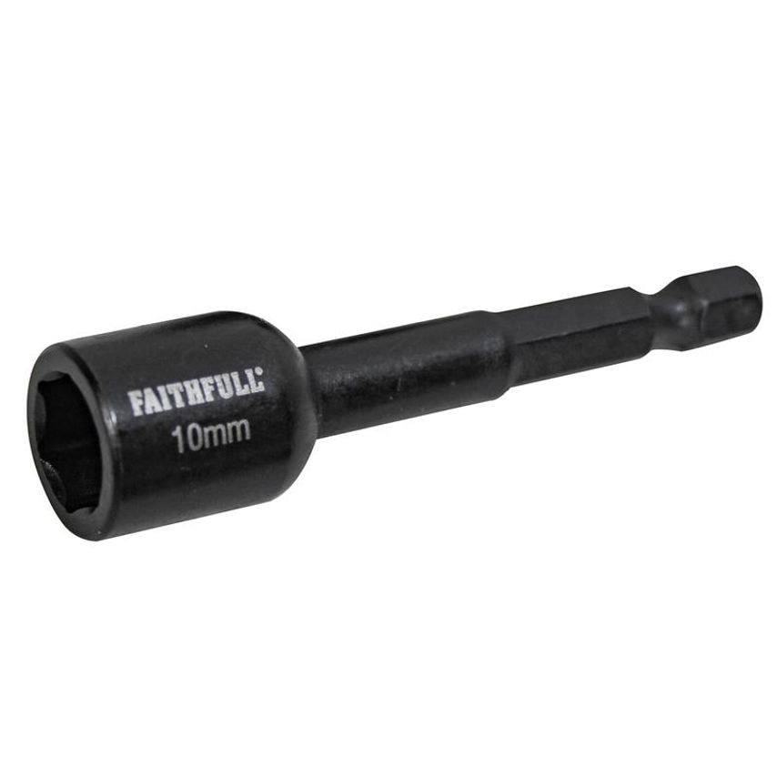 Magnetic Impact Nut Driver 10mm x 1/4in Hex FAISBMNUT10I