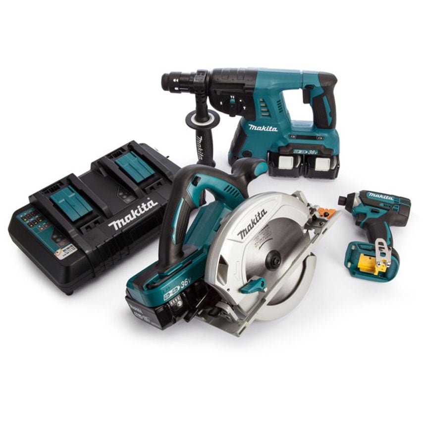 Makita DLX3049PTJ 18/36V 3 Piece Cordless Kit (4 x 5.0Ah Batteries