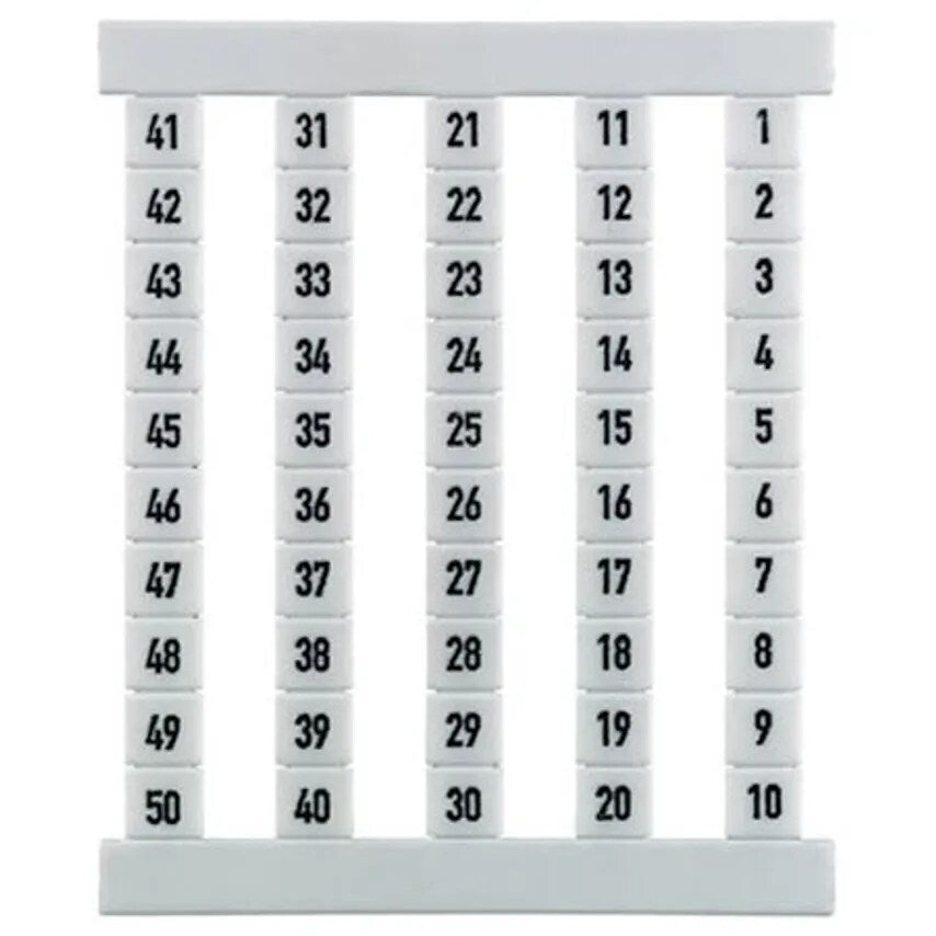 Marker Term Dek 5 FS 1-50 5 x 5mm Polyamide 66 Black on White
