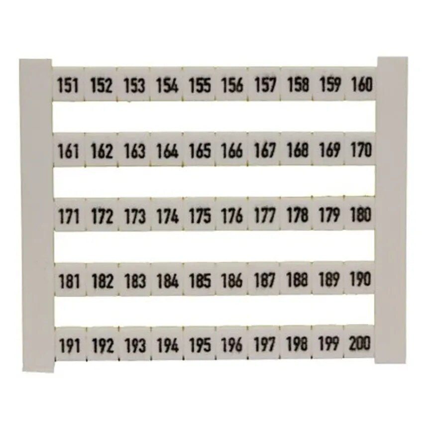Marker Term Dek 5 FW 151-200 5 x 5mm Polyamide 66 Black on White
