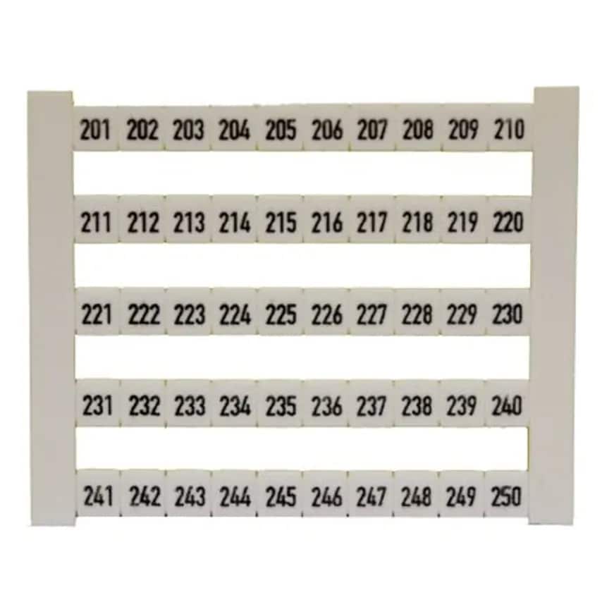 Marker Term Dek 5 FW 201-250 5 x 5mm Polyamide 66 Black on White