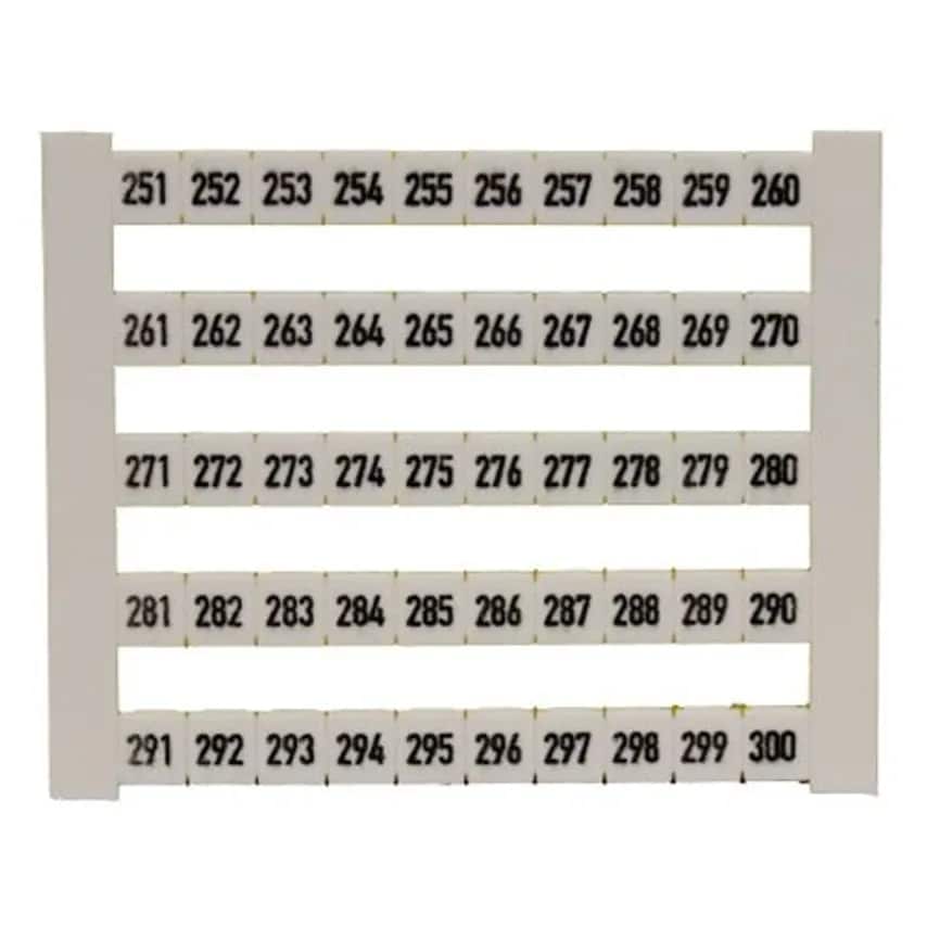 Marker Term Dek 5 FW 251-300 5 x 5mm Polyamide 66 Black on White