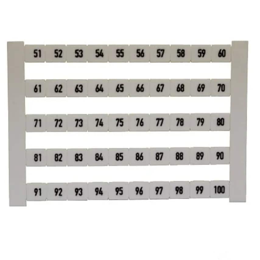 Marker Term Dek 6 FW 51-100 5 x 6mm Polyamide 66 Black on White