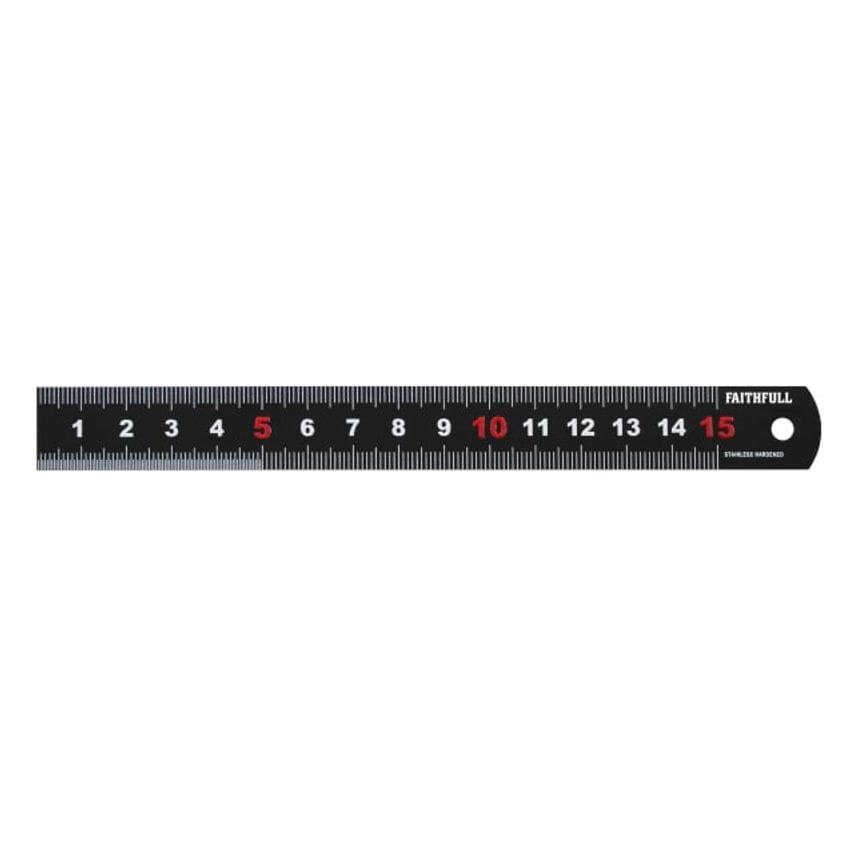 Matt Black Stainless Steel Measuring Rule - 150mm