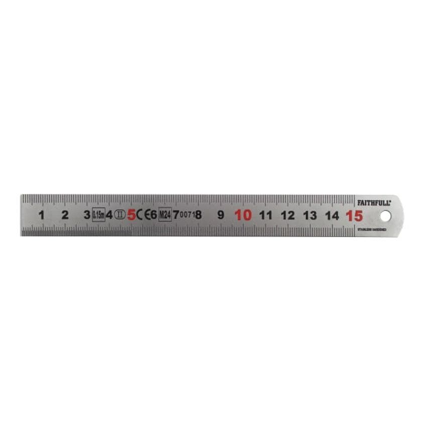 Matt Silver Measuring Rule - 150mm
