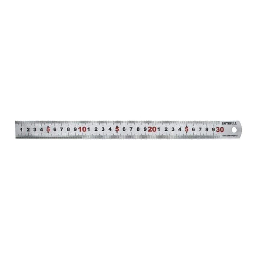 Matt Silver Measuring Rule - 300mm