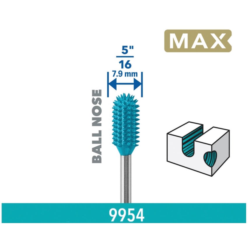 Max 7.9mm Ball Nose Shaped Power Carving Bit 9954