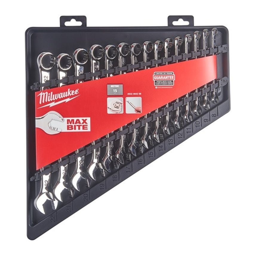 Max Bite Metric Combination Spanner Set 8-22m (15pc)