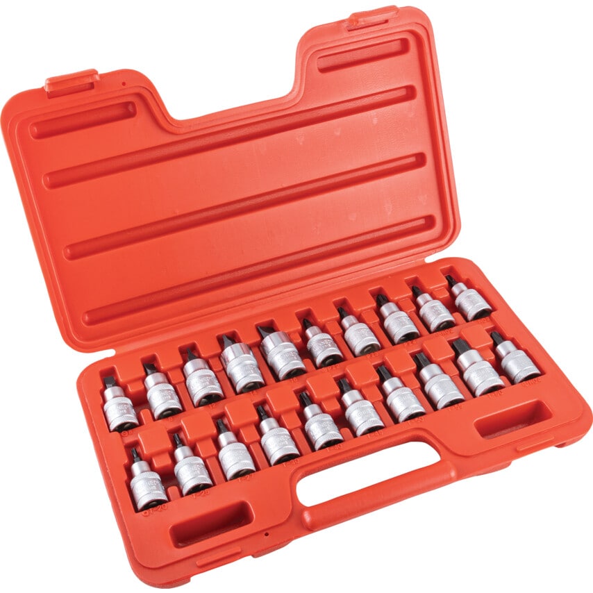Mech TORX & S/Drive Bit Set 1/2" Square DR 20 PC