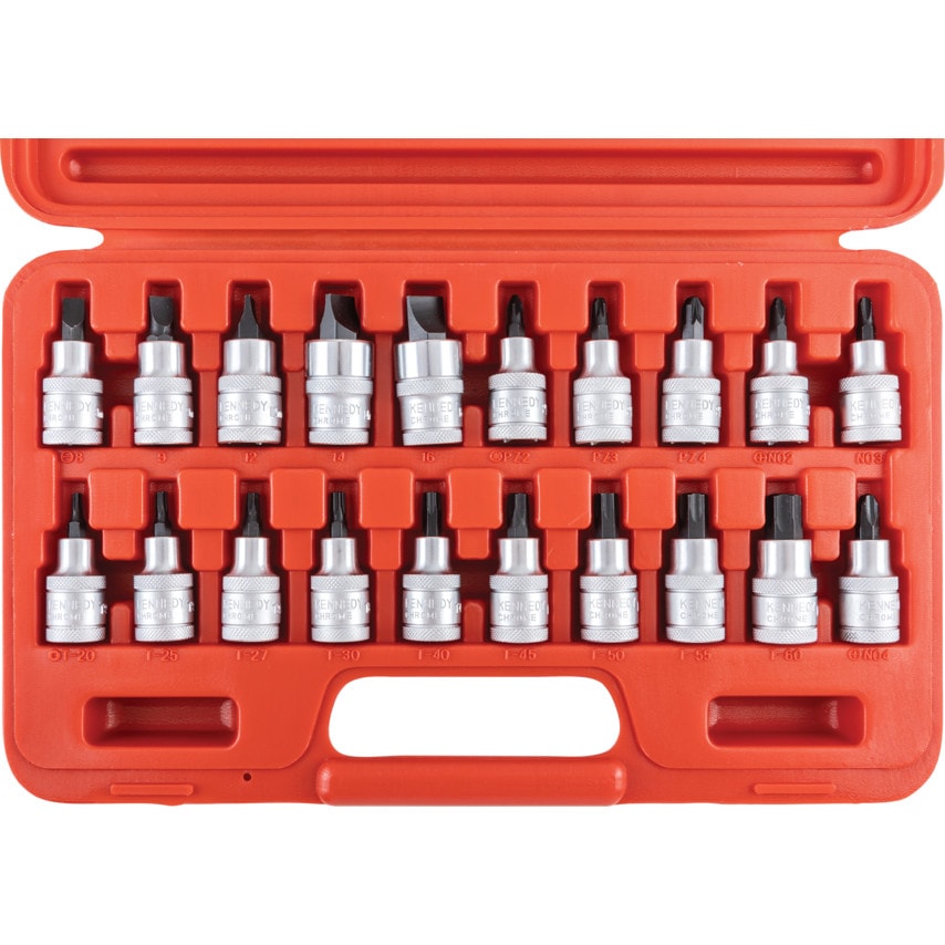 Mech TORX & S/Drive Bit Set 1/2" Square DR 20 PC