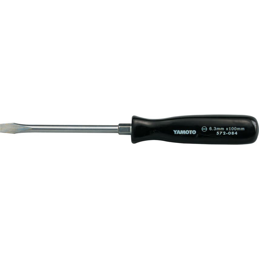 Mechanics Flat Head Screwdriver, 6.5mm Slotted Tip, 100mm Blade