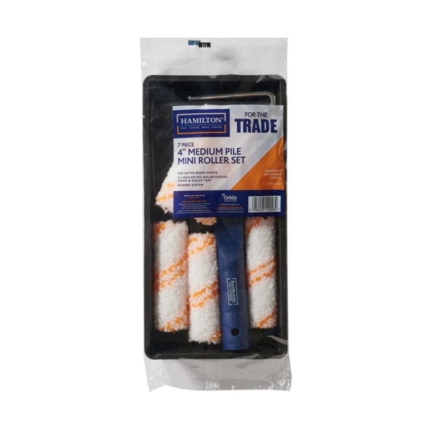 Medium Pile Mini Roller Set of 4" 7 Piece