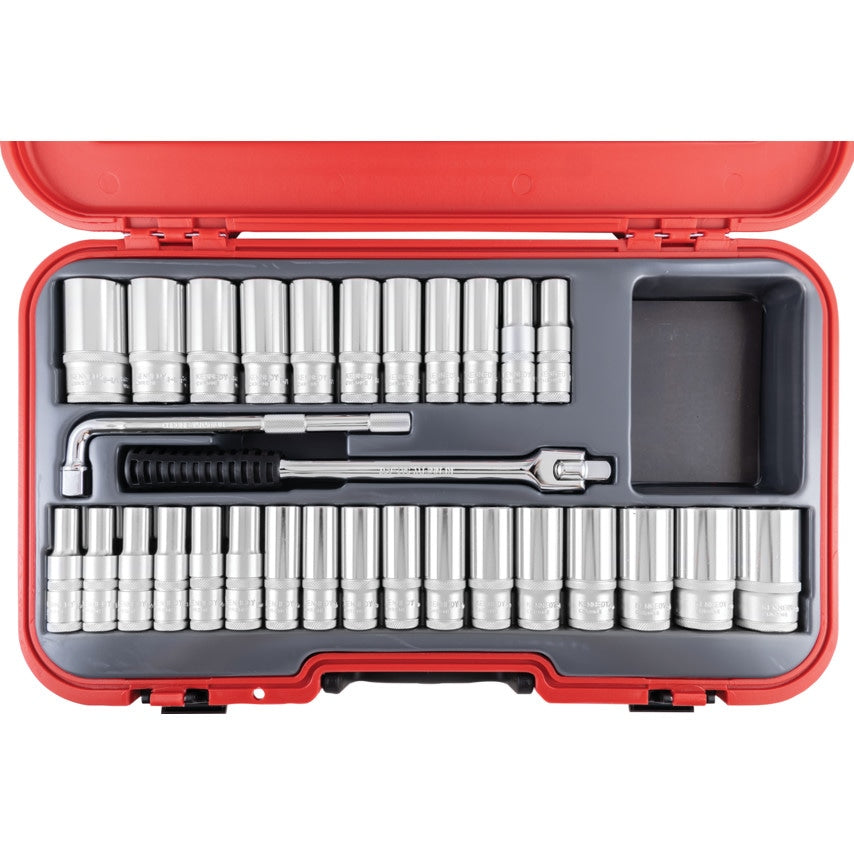 Met/Af Deep Socket Set 30 PC 1/2" Square Drive