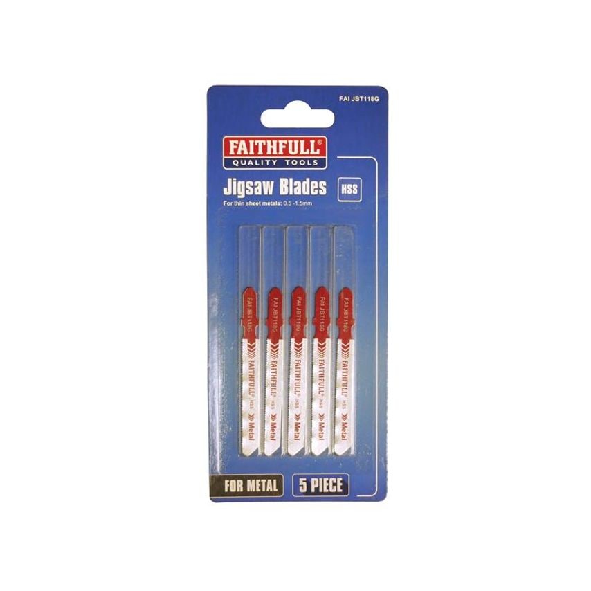 Metal Cutting Jigsaw Blades Pack of 5 T118G FAIJBT118G
