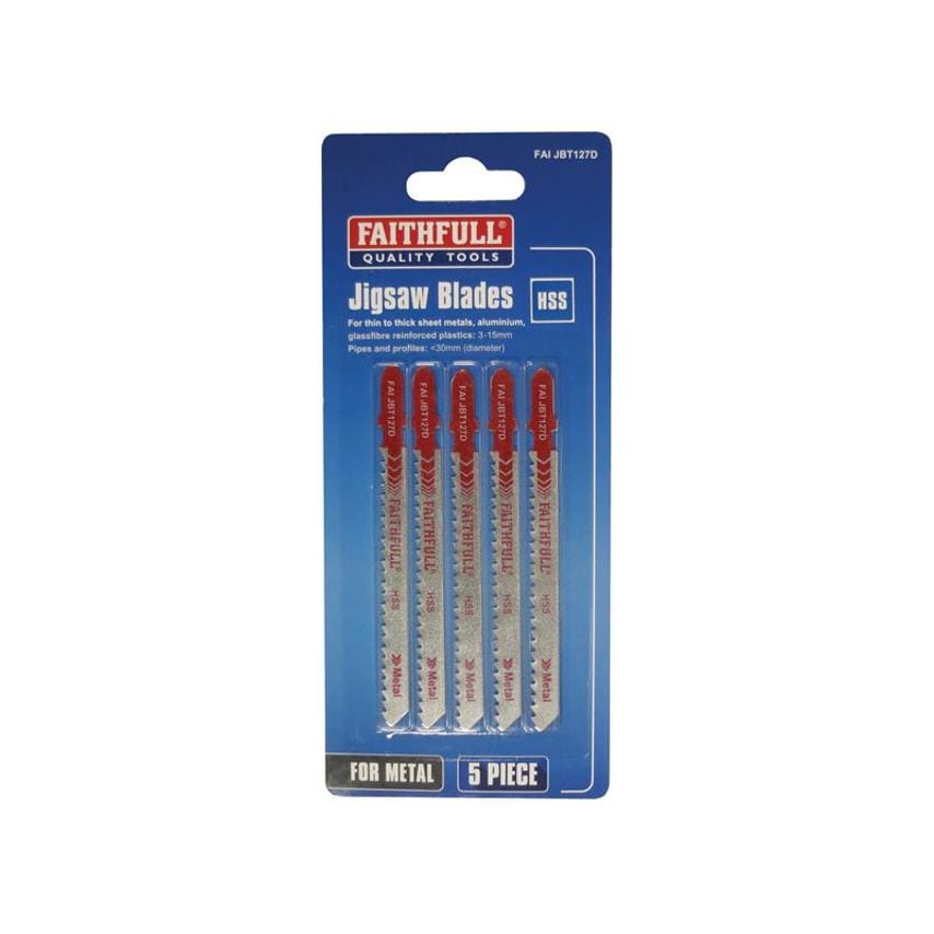 Metal Cutting Jigsaw Blades Pack of 5 T127D FAIJBT127D