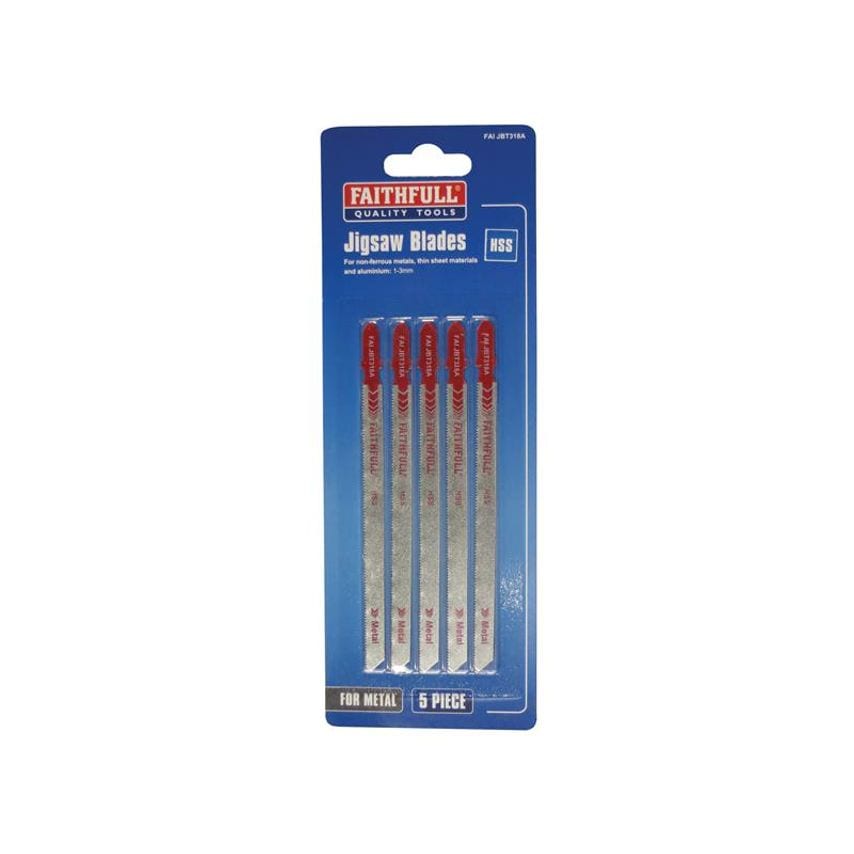 Metal Cutting Jigsaw Blades Pack of 5 T318A FAIJBT318A