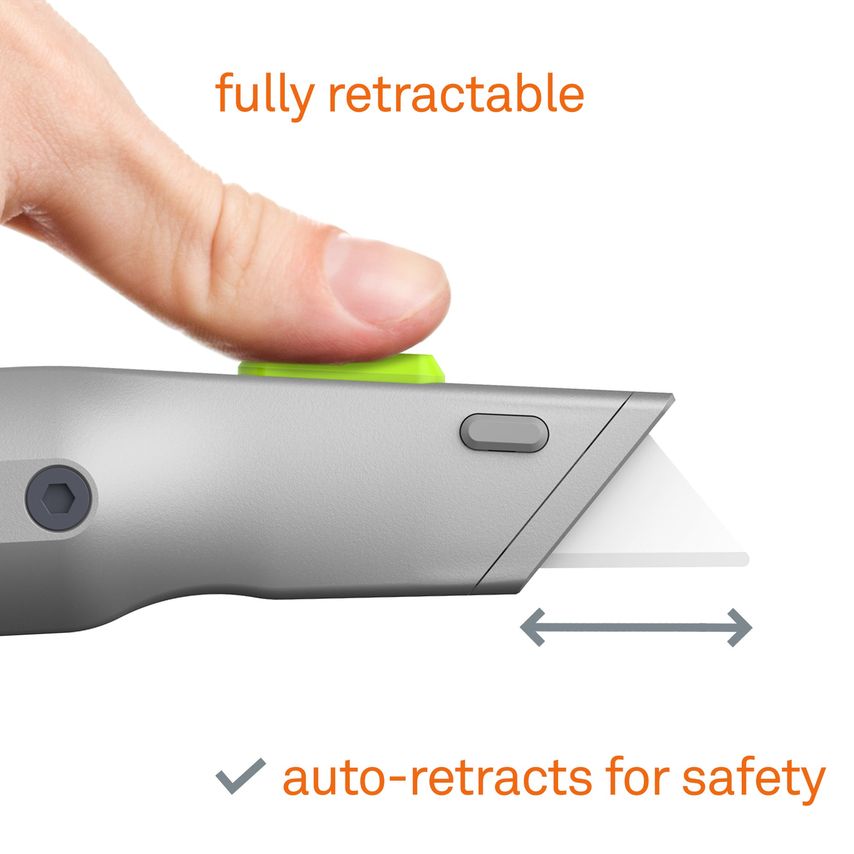 Metal Handle Utility Knife Auto-Retractable