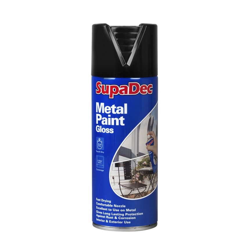 Metal Spray Paint 400ml Gloss Black
