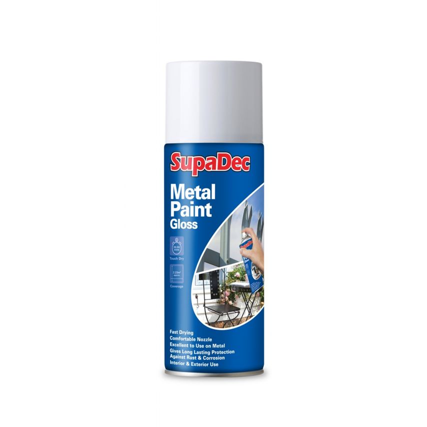 Metal Spray Paint 400ml Gloss White