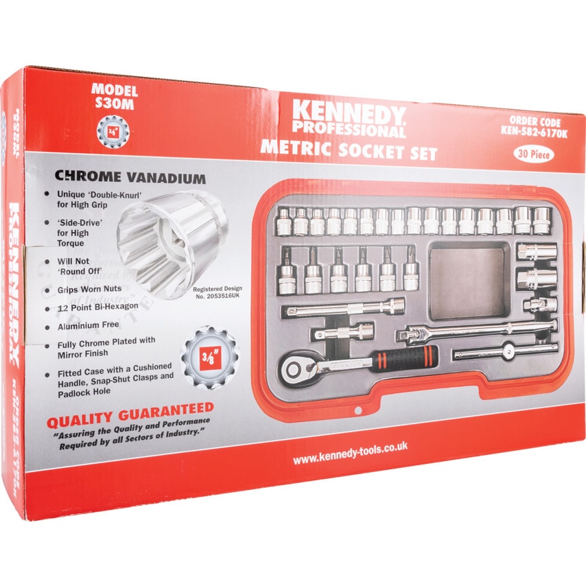 Metric30 Piece 3/8" Square DR Socket Set