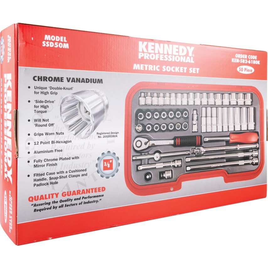 Metric50 Piece 3/8" Square DR Socket Set