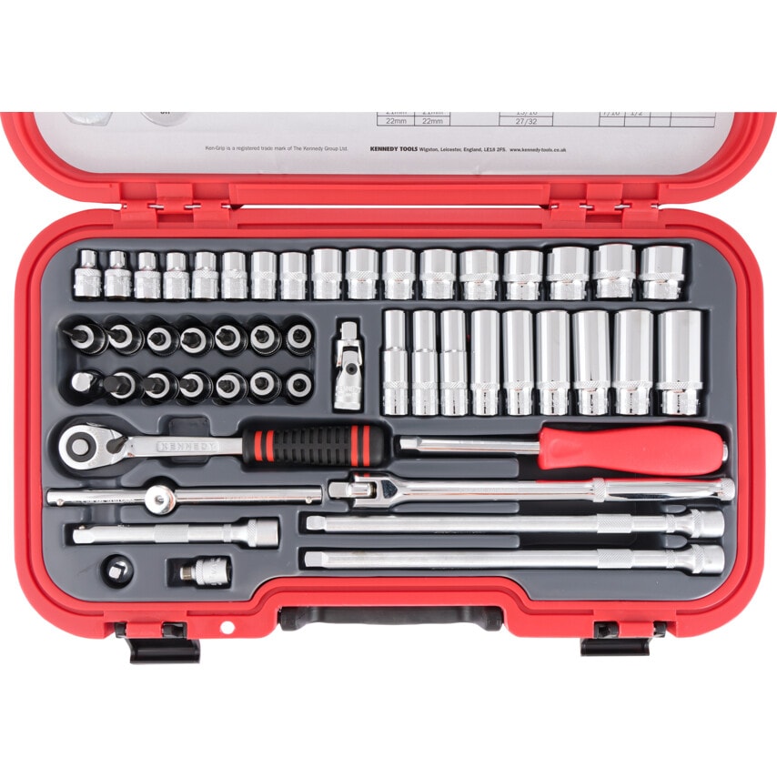 Metric50 Piece Ken-Grip Socket Set 3/8" Square Drive