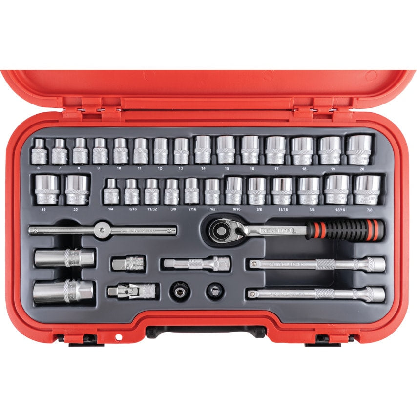 Metric/AF40 Piece 3/8" Square DR Socket Set