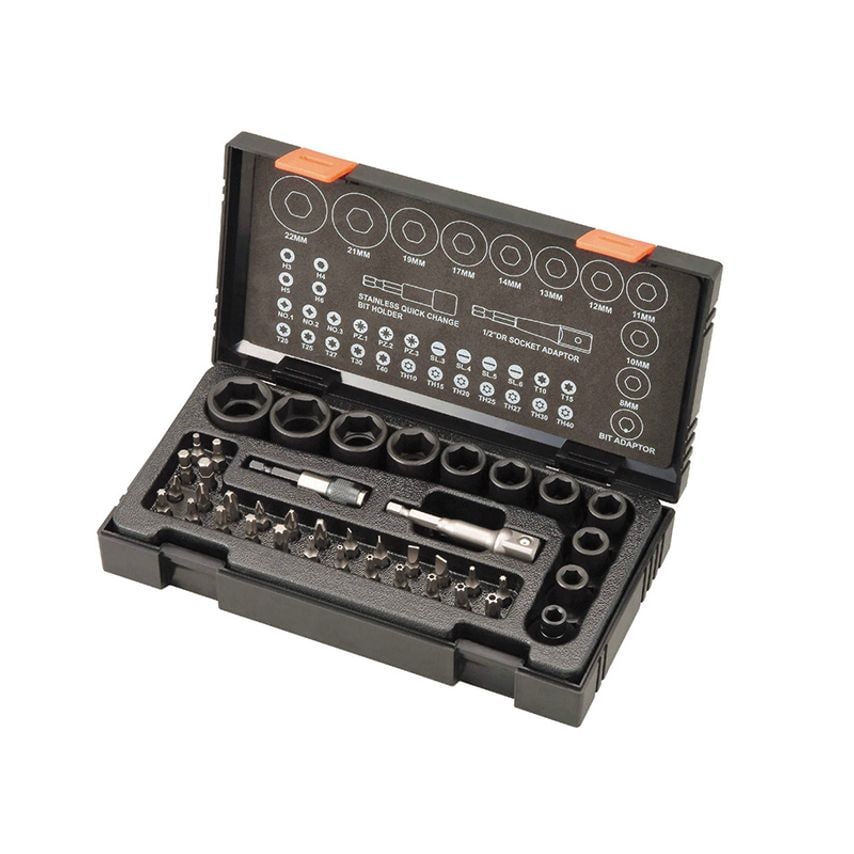 Metric 1/2in Drive Impact Socket & Bit Set, 41 Piece HIK752500